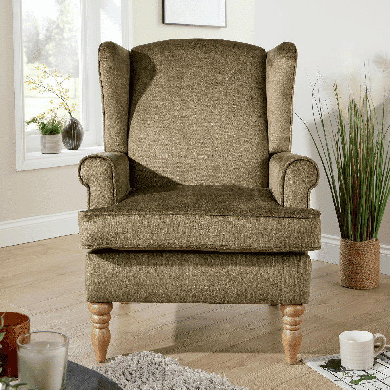 Helena Wingback Chair, Green