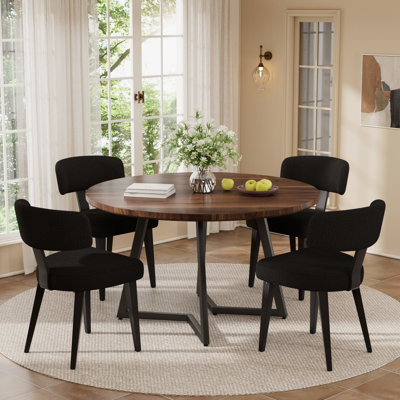 Round Wooden Dining Set For 4-6
