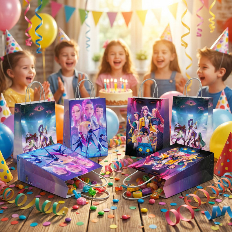 K Pop Party Favor Bags with Handles, K Pop Gift Bags for Party Favors