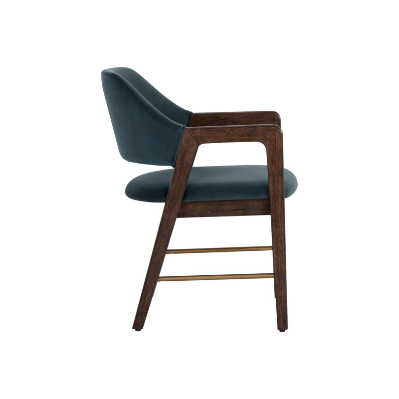 Bessinger Upholstered Dining Chair, Brown, Green