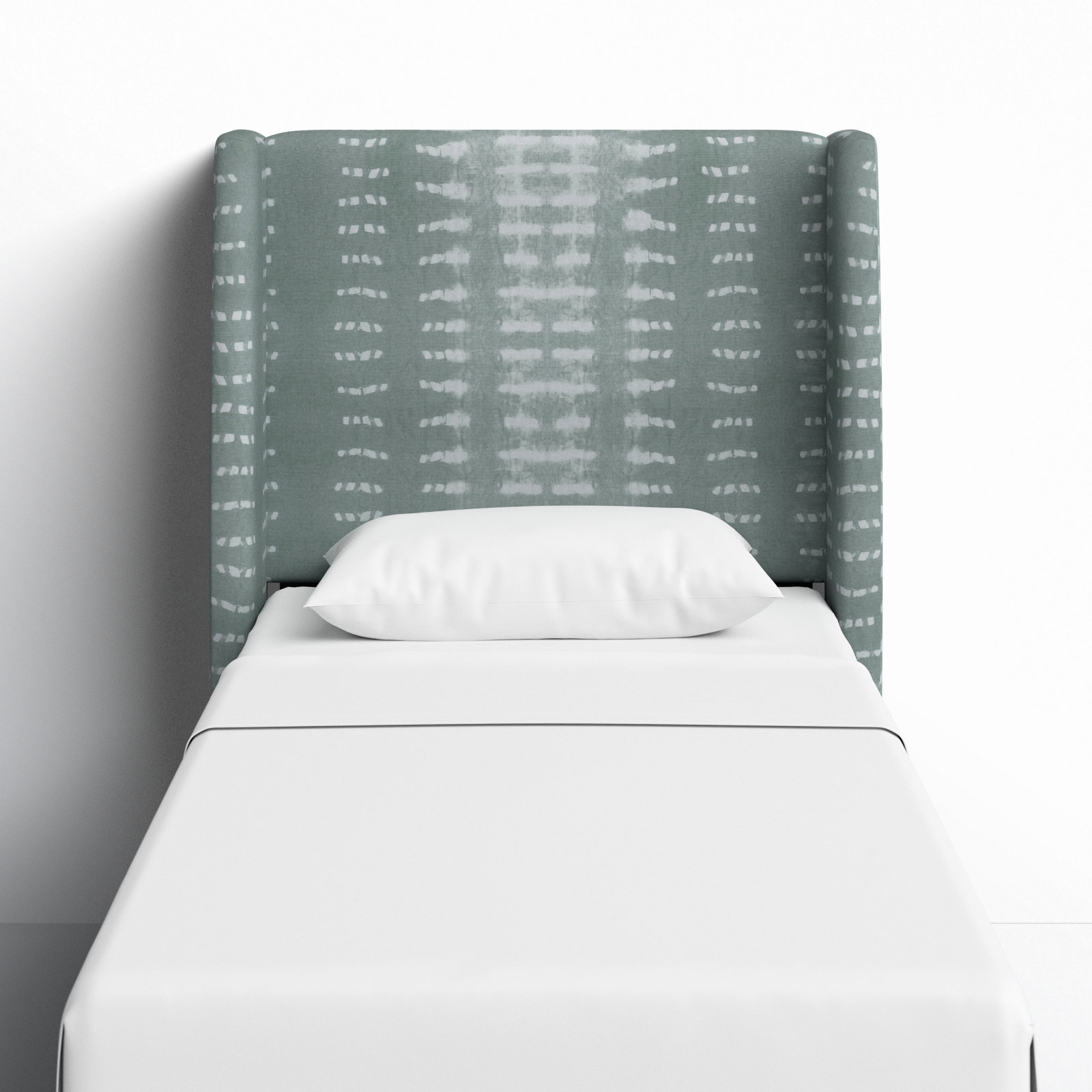 Tilly Upholstered Headboard, Twin, Asha Blue Ikat