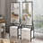 Rotating Jewellery Armoire & Makeup Mirror Cabinet with 2 Drawers, Handcrafted White Finish, Spacious Storage Solution