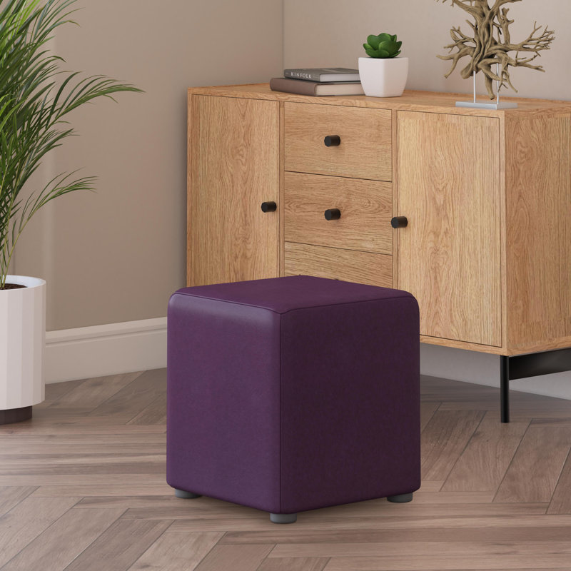 Faux Leather Cube Seating, Damson Purple