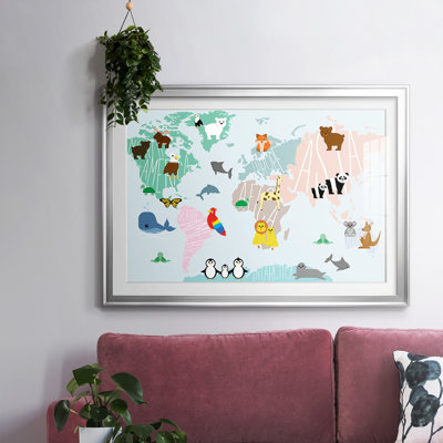 Carte d'un animal encadrée sur papier