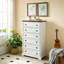 Armoire de chambre à coucher 6 - Poignée lisse, spacieuse, construction, commode blanche moderne pour commode 6 tiroirs, construction, design texturé