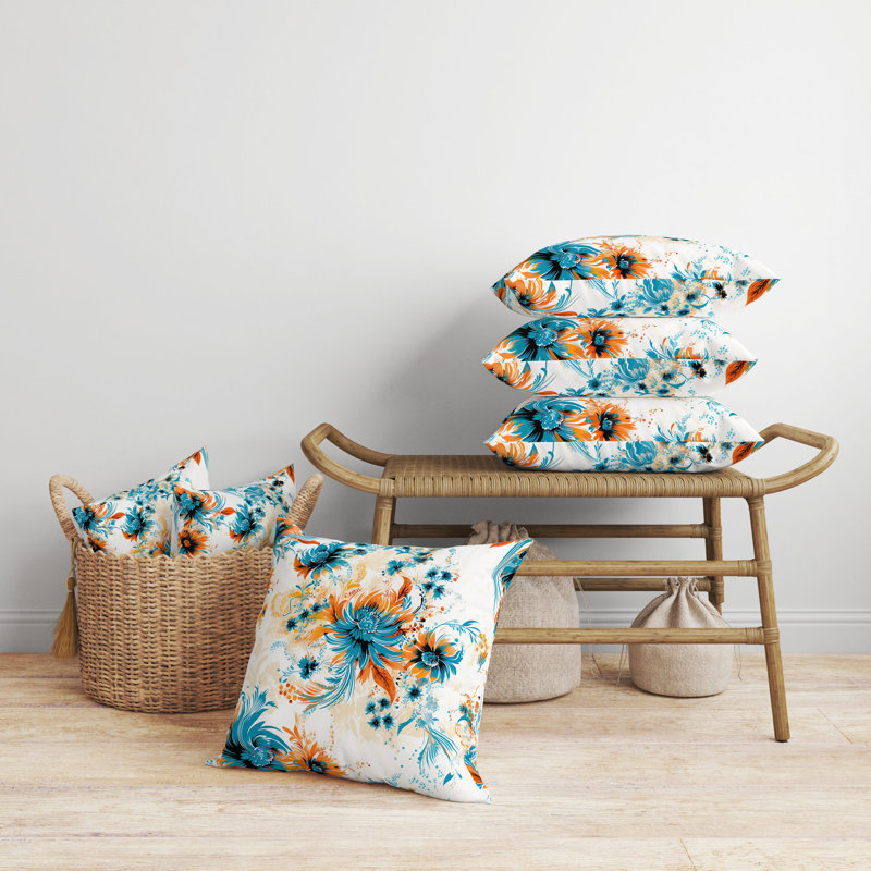 Coussin décoratif intérieur / extérieur à motif floral Delightful Wildflowers, H 20 po x l 20 po