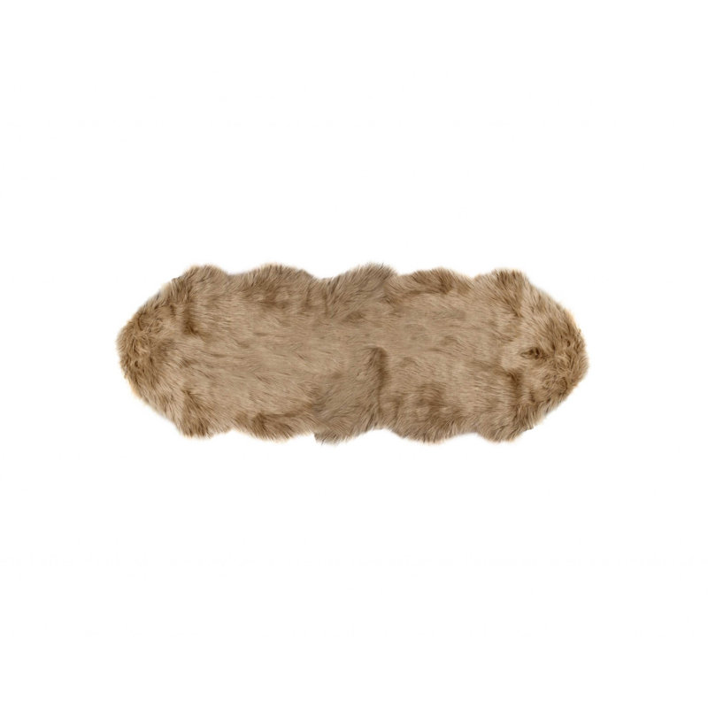 Asmat 6' Tan Faux Sheepskin Flokati Washable Area Rug, Novelty 2' x 6'