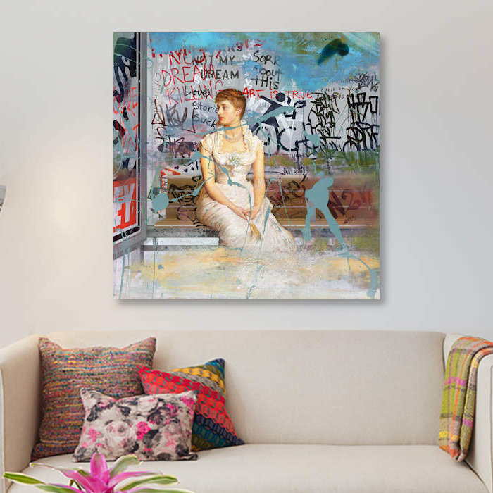 «Bus Stop», impression sur toile, H 12 po x l 12 po x P 0,75 po, Toile tendue, Pas de tapis