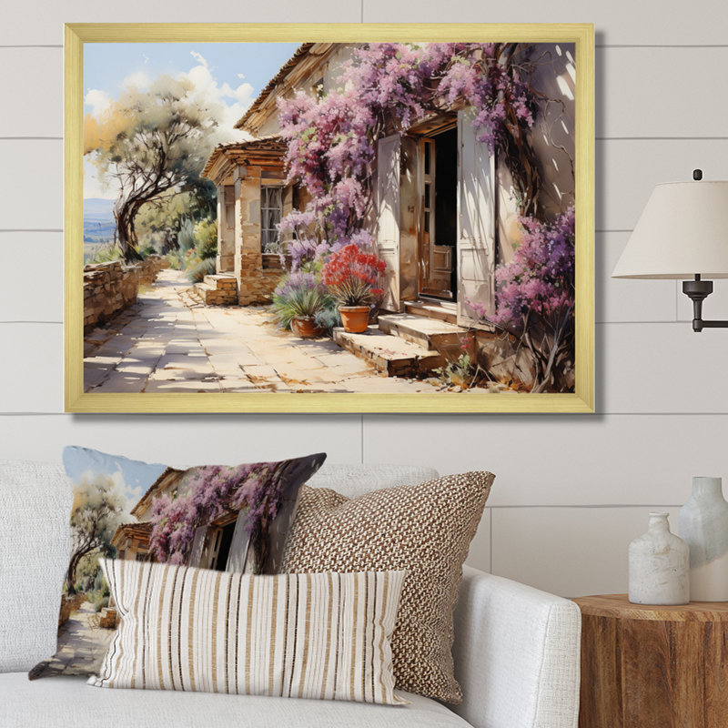 Marzavion, jardin des Aix français - reproduction d'art, H 16 po x l 32 po x P 1 po, Cadre doré simple