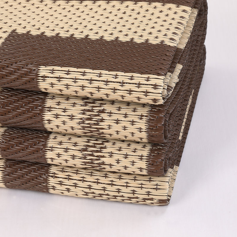 Outdoor Furniture Waterproof Reversible Outdoor Rug 9x12ft - Modern Geometric Plastic Straw Mat - Lightweight, Easy to Clean - For Patio, RV, Porch, Balcony, Camping, Picnic, Beach, Backyard