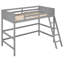 Lit mezzanine en bois massif avec échelle pour les chambres peu encombrantes-2026727301