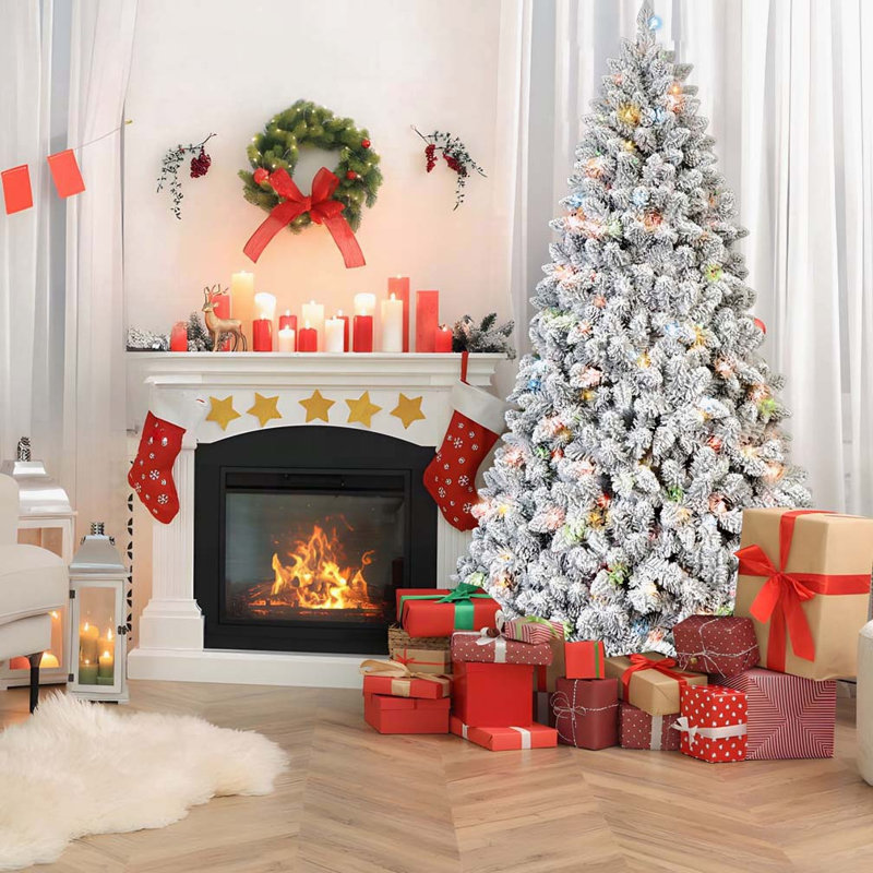 Arbre de Noël 6 pi avec lumières colorées UL, H 6 pi