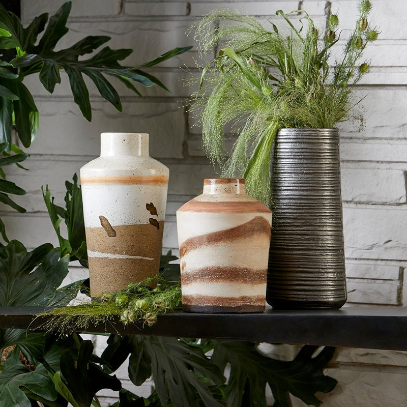 Kota Handmade Ceramic / Porcelain Table Vase, 12" H x 6" W x 6" D