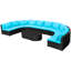  Outdoor Garden Sofa Set Lounge Seating Poly Rattan Tropical Blue/Red