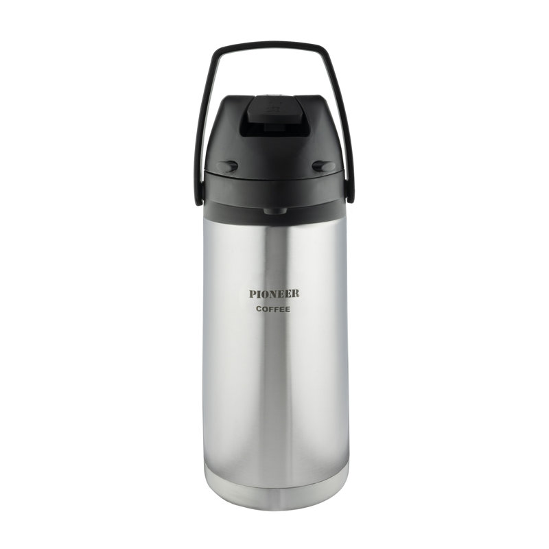 Pioneer Airpots Stainless Steel Coffee Dispenser Conference Event Flask, 1.9 Litres, Silver