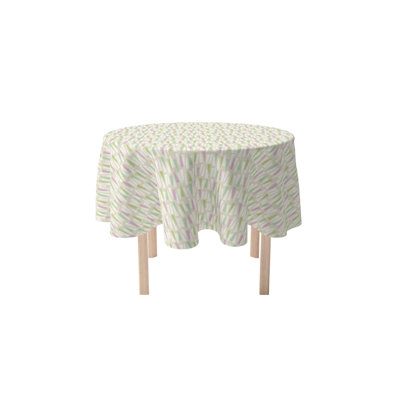 Round Geometric Cotton Twill Tablecloth