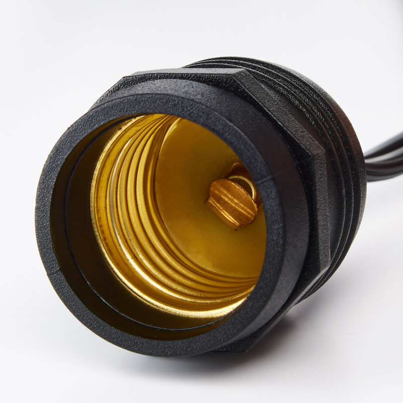 24Ft - LED String Light - 12 Socketed Black Cord And Plug Only