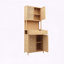Grande armoire de rangement en bambou de 72 pouces avec portes doubles
