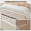 Lit plateforme rembourré avec tiroirs de rangement à roulettes, tête de lit rembourrée haute-680697982-680780559