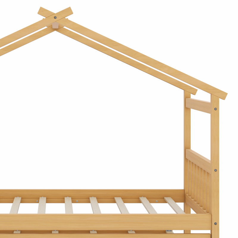 Lit House avec lit gigogne, Naturel