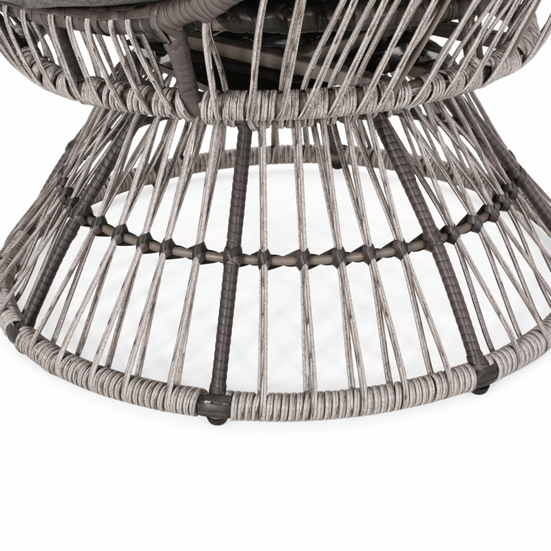 Fauteuil à œufs pivotant pour l'extérieur, Coussin gris / cadre gris