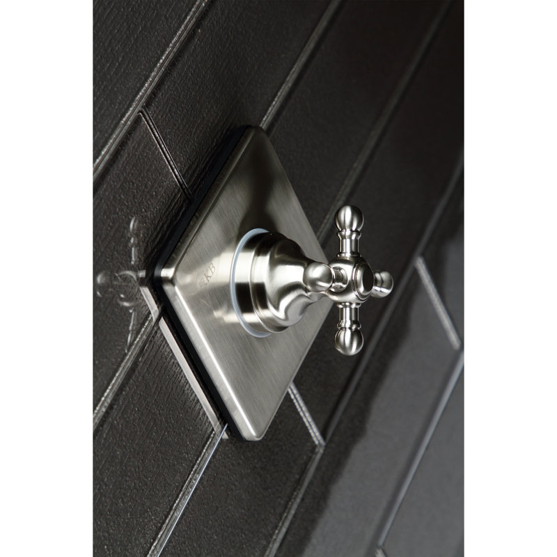 Kingston Brass Single-Handle Wall Mount Three-Way Diverter Valve with Trim Kit, Brushed Nickel