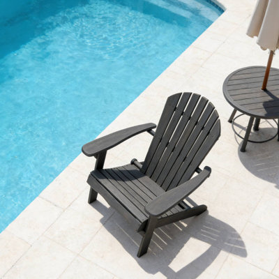 Chaise Adirondack en gris foncé - idéale pour la détente intérieure / extérieure
