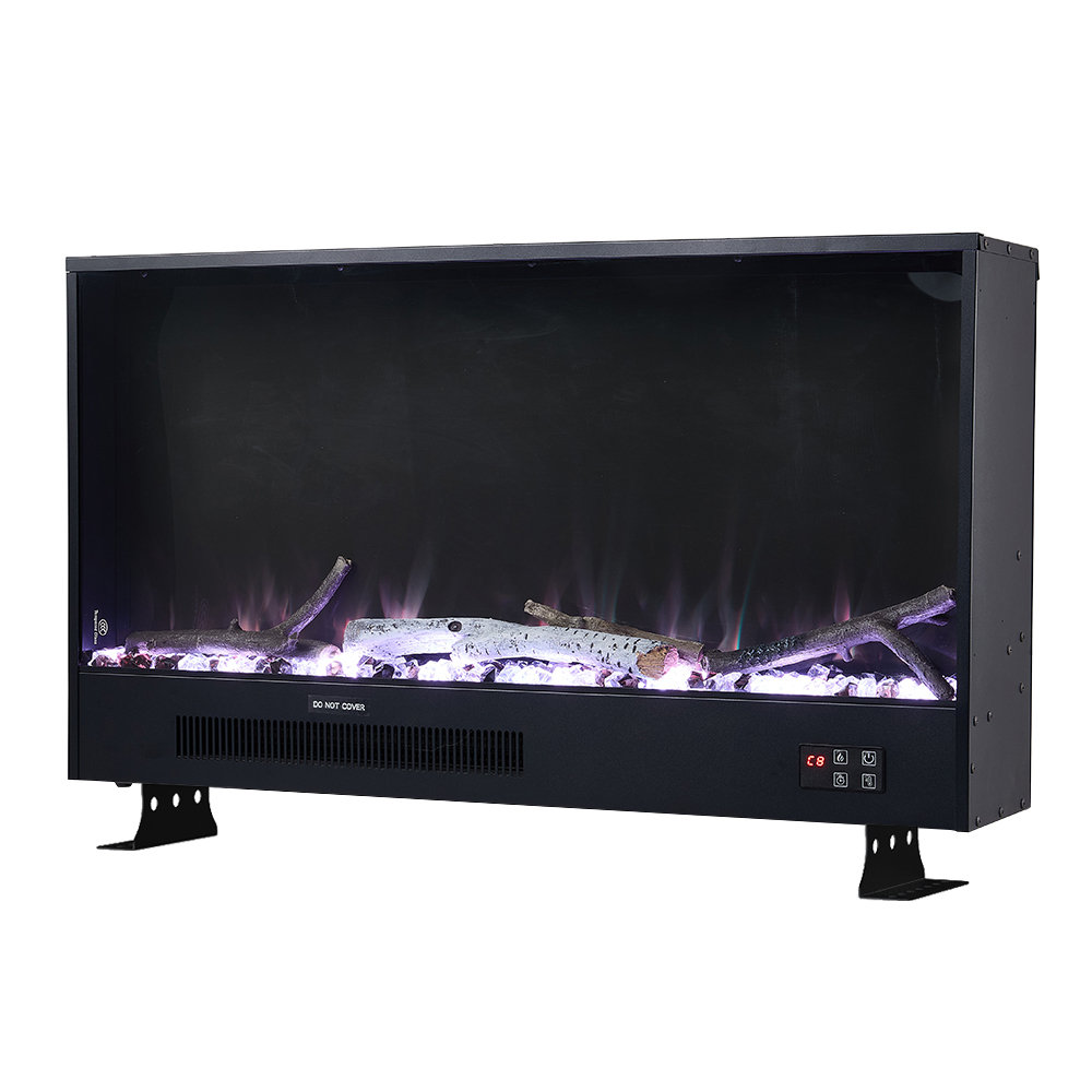 Belfry Heating 83cm W Black Electric Fireplace with 5120 BTU