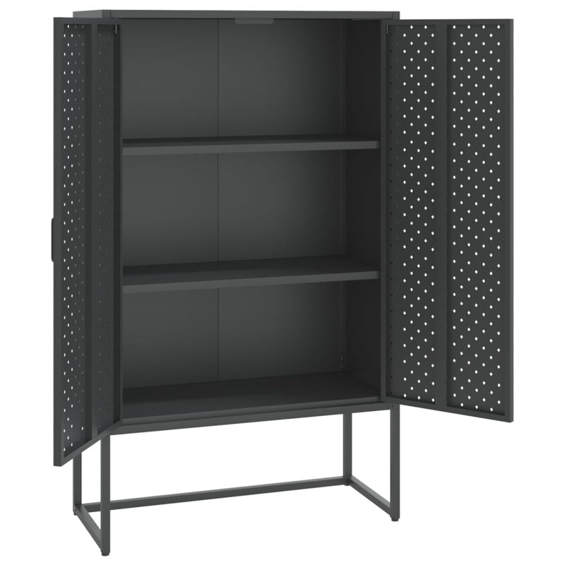 Latitude Run® Storage Cabinet Sideboard Cabinet for Entryway Bedroom Office Steel, Anthracite