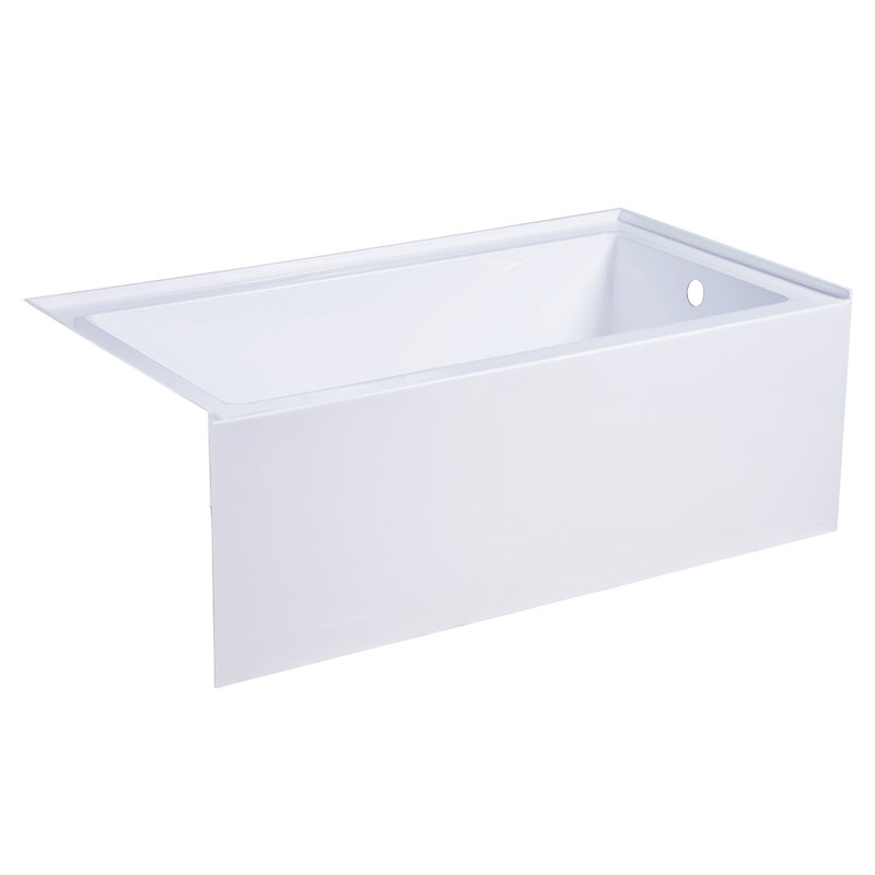 Kingston Brass Aqua Eden 54-Inch Acrylic Rectangular 3-Wall Alcove Tub, Right