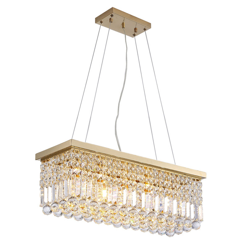 Lustre rectangulaire à 5 lumières pour îlot de cuisine Kearan