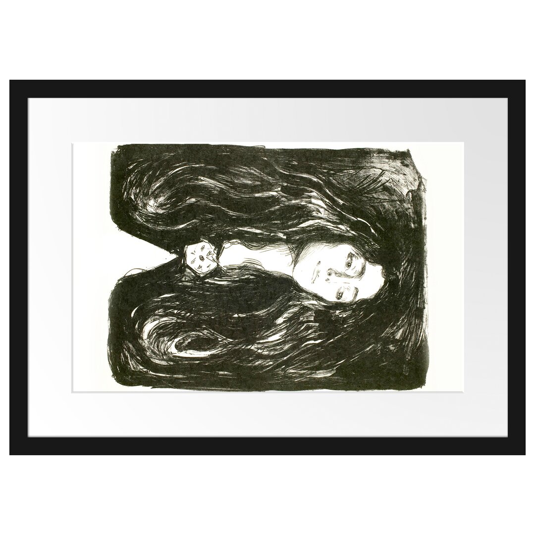 Gerahmter Kunstdruck The Brooch - Eva Mudocci von Edvard Munch