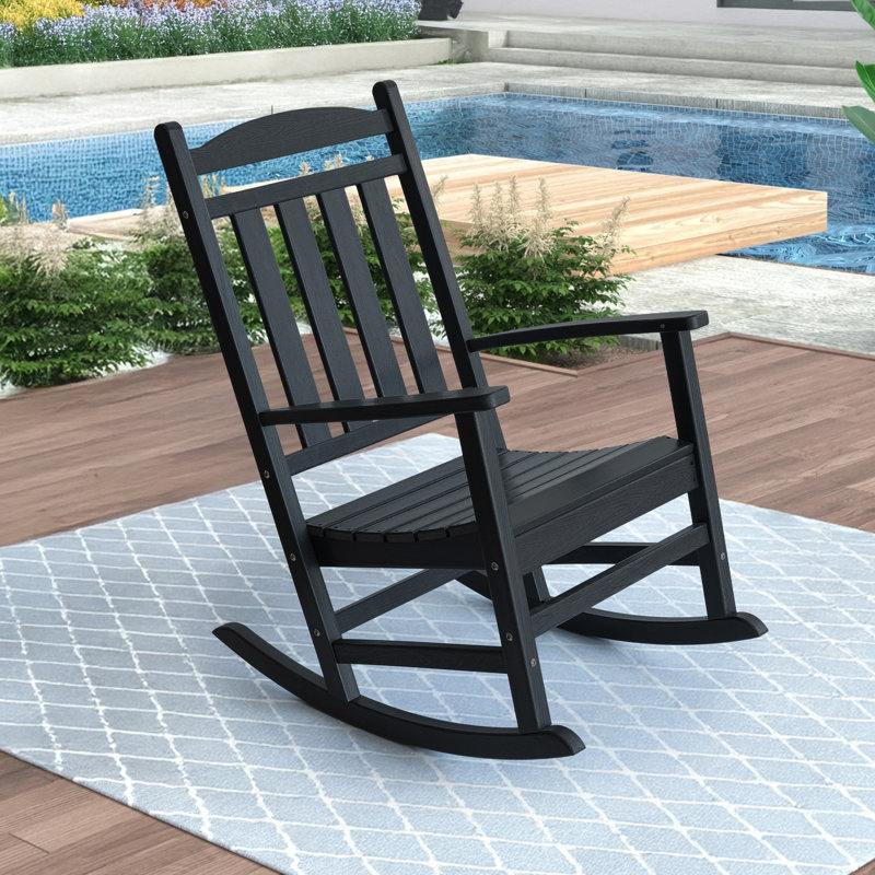 Bergues All-weather Resistant Hdpe Plastic Oversize Rocking Adirondack Chair