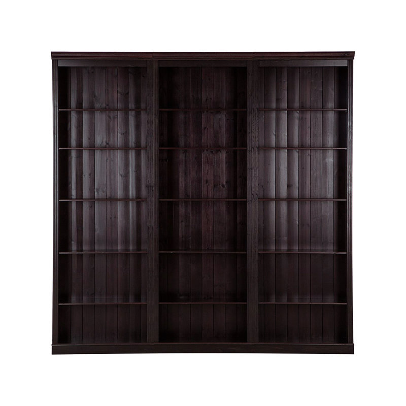 Demetricia 223cm H x 222cm W Library Bookcase, Brown