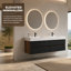 Ensemble de meuble-lavabo double 72 po, 4 tiroirs à fermeture en douceur avec découpe en U 72 po