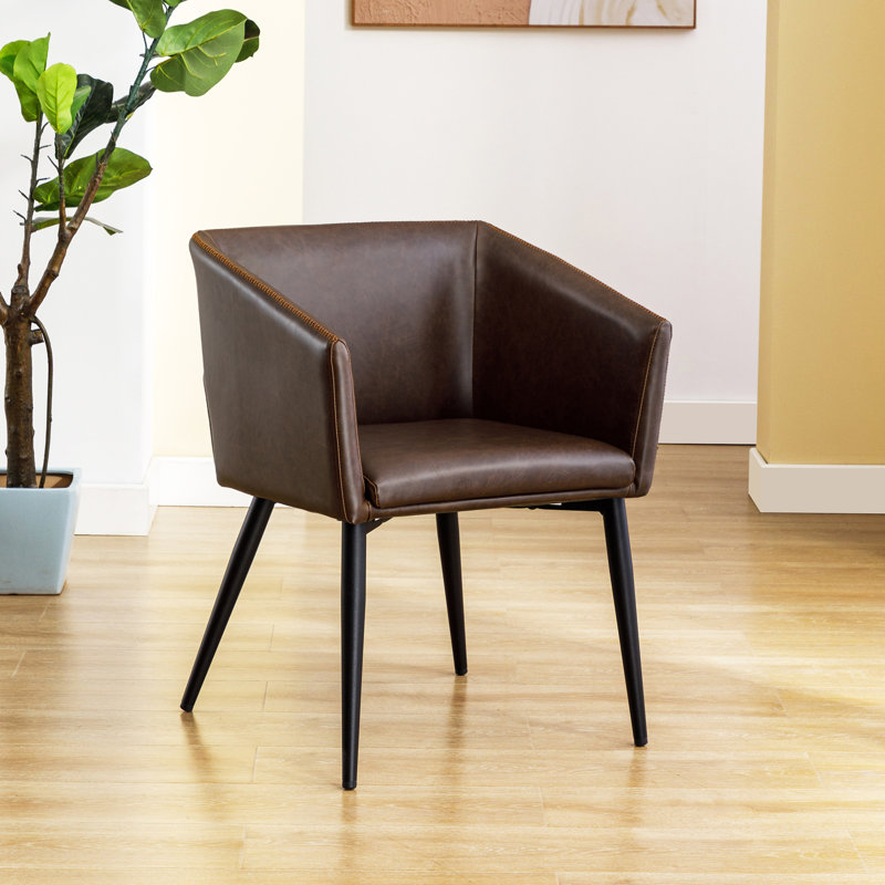 Fauteuil rembourré Strom, Marron foncé