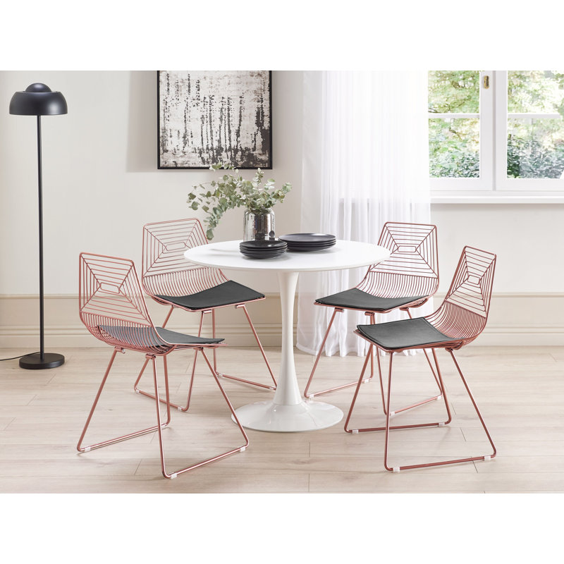 Deray Slat Back Side Chair, Rose Gold, Rose Gold