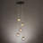 12'' 5-Light Modern Clear Ripple Glass Staircase Chandelier Globe Bubble Textured Glass Pendant In Matte Black For Foyer Entryway