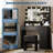 Vanity Desk with Mirror and 10 LED Bulbs, Modern Makeup Table Including Charging Station (USB & Type-c),Large Storage Shelves,Hairdryer Rack & Cushioned Stool,3 Lighting Modes Dressing Set for Bedroom-642772997