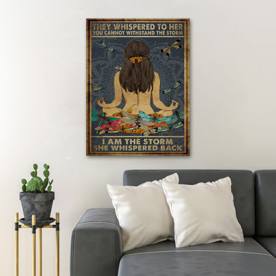 Naked Girl With Dragonflies - They Whispered To Her You Cannot Withstand The Storm - 1 Piece Rectangle Graphic Art Print On Wrapped Canvas