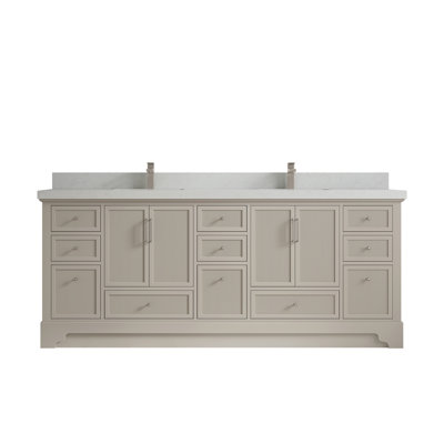 Alys 84 Double Bathroom Vanity with Top (Knobs Option)