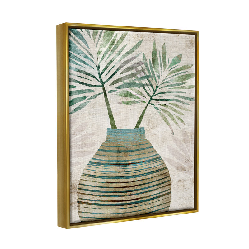 " Rustic Boho Botanicals ", 21" H x 17" W x 1.7" D, Metallic Gold Floater Frame