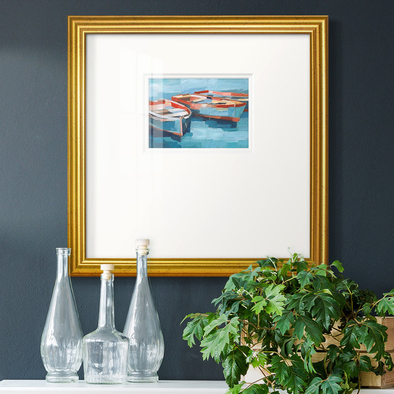 Primaire, bateaux, impression encadrée, L 21 po x H 21 po