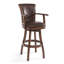 Tabouret de bar pivotant avec accoudoirs en bois et similicuir Shockley-512361540