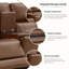 Upholstered 119 " Leather and Top Grain Leather Power Reclining L-Shaped Sectional-1685655734