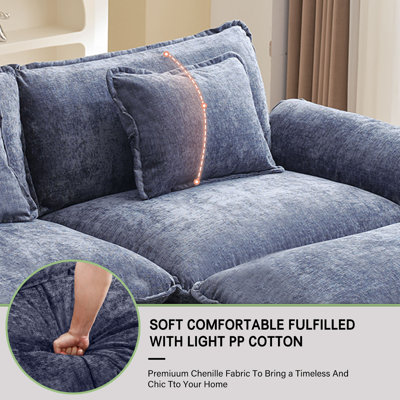 Praylow 120" W Modular U-Shaped Sectional Sofa with Two Ottomans
