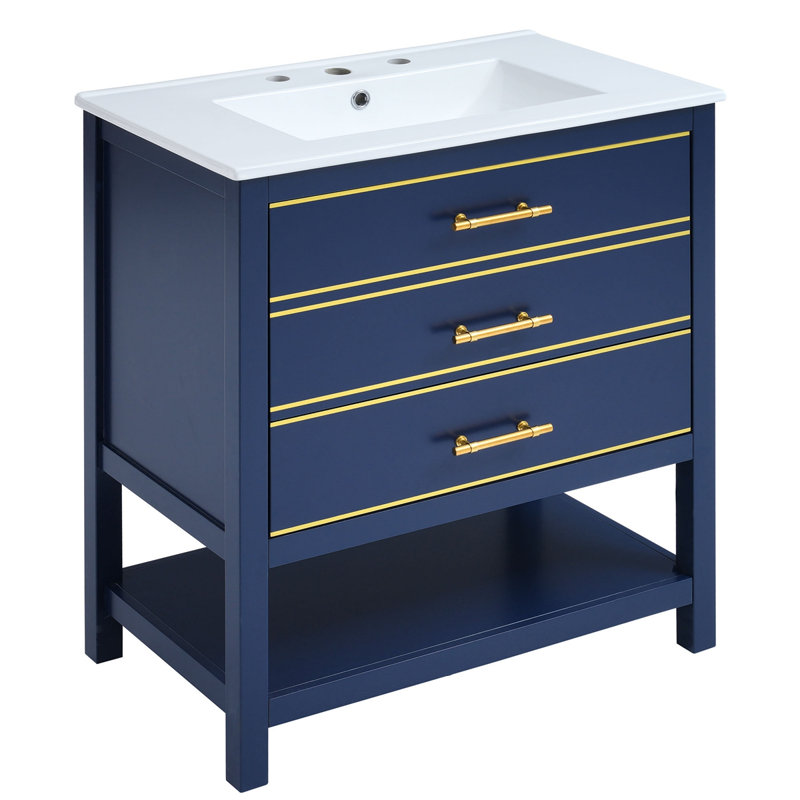 Meuble-lavabo moderne avec lavabo et meuble-lavabo Modern, Bleu