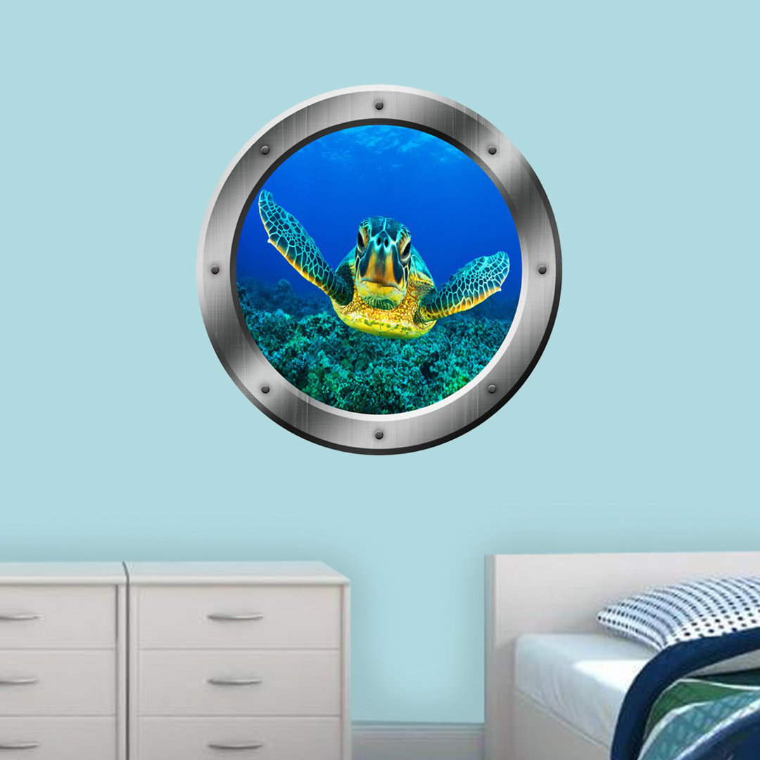 Steffey Sea Turtle Framed Wall Decal Zoomie Kids 