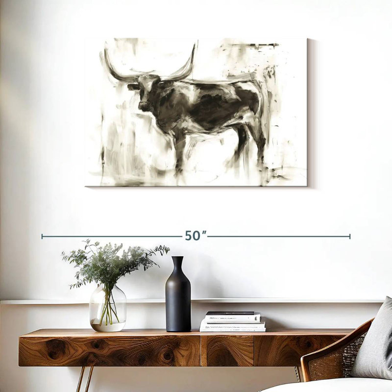 Longhorn Study I, 24" H x 36" W