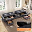 Canapé modulaire en forme de U 6 places avec siège de rangement et console-1967867012